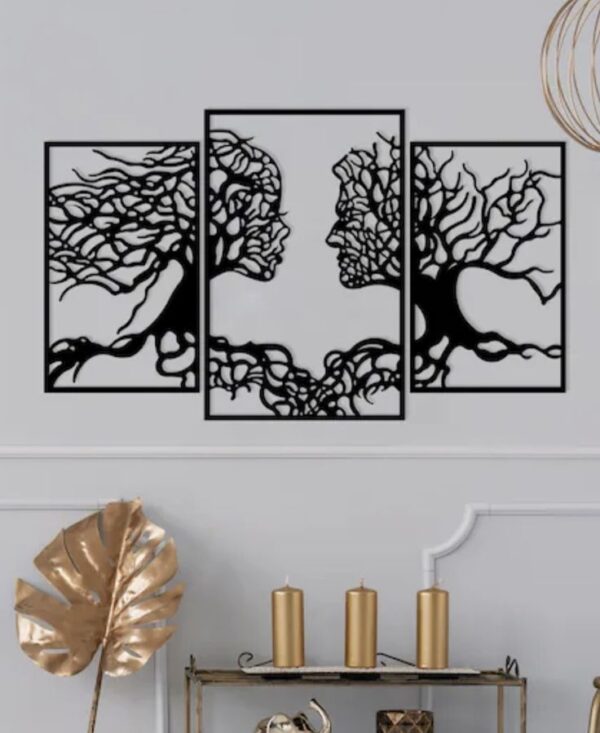 Girl Sketch Wooden Tree Wall Decor - Image 3