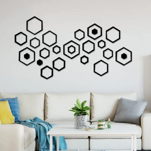 Acrylic Rings 6 Corner Wall Decor - Image 3