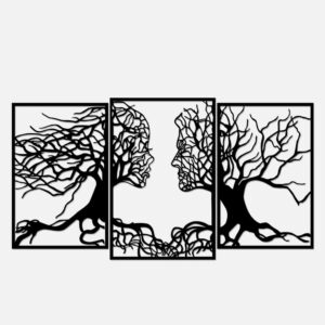 Girl Sketch Wooden Tree Wall Decor