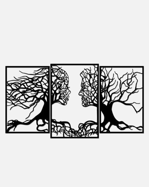 Girl Sketch Wooden Tree Wall Decor
